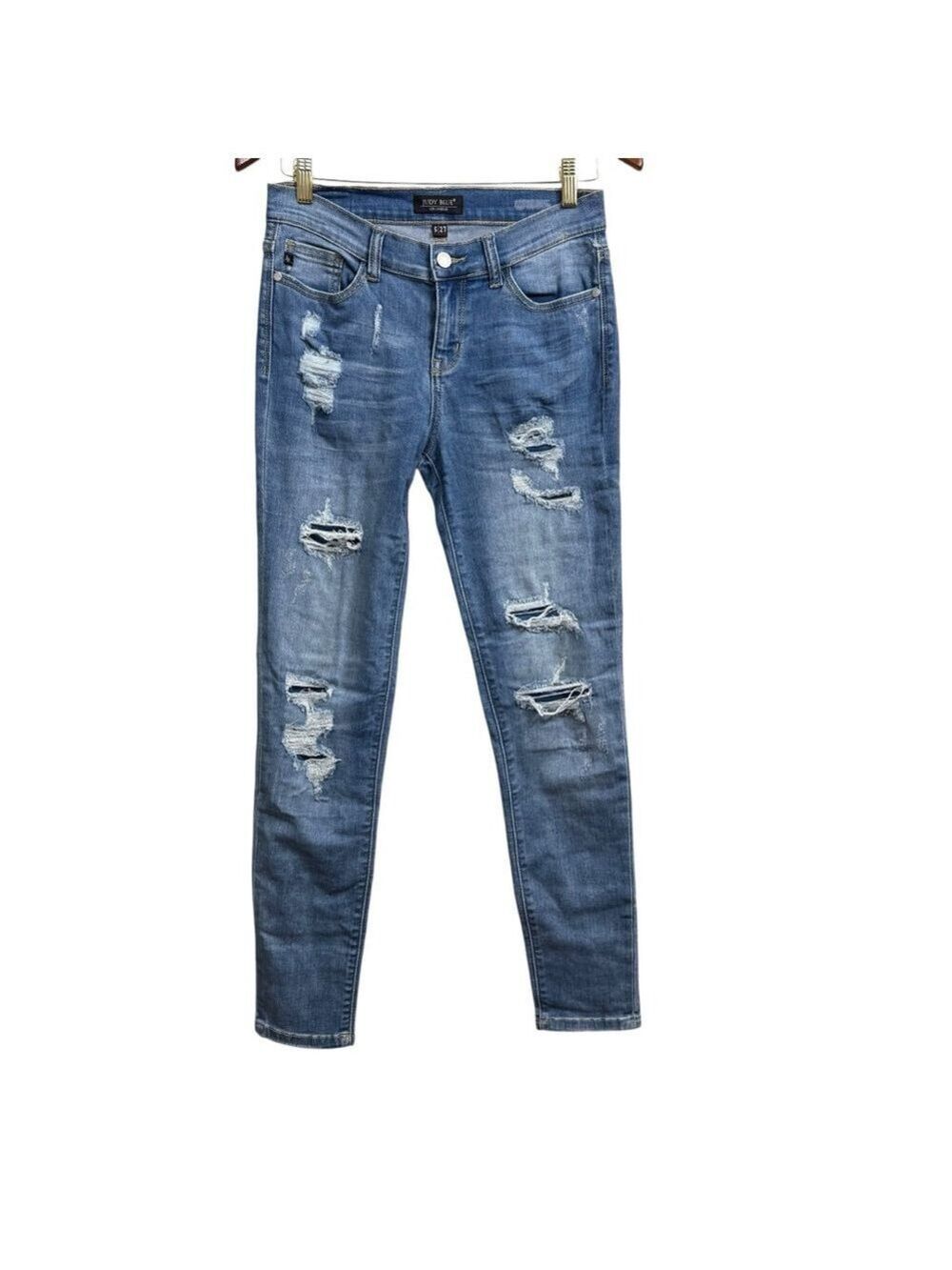 Judy Blue Blue Distressed Skinny Jeans Juniors 5/27